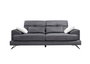Atelier Del Sofa Sofá 2 Plazas Antracita, Comodidad y Estilo con Marco de Madera de Haya y Patas de Metal Negro Mate